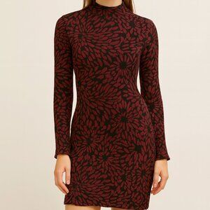 Anthropologie Hutch Michaela Red and Black Textured Dress - Size Small